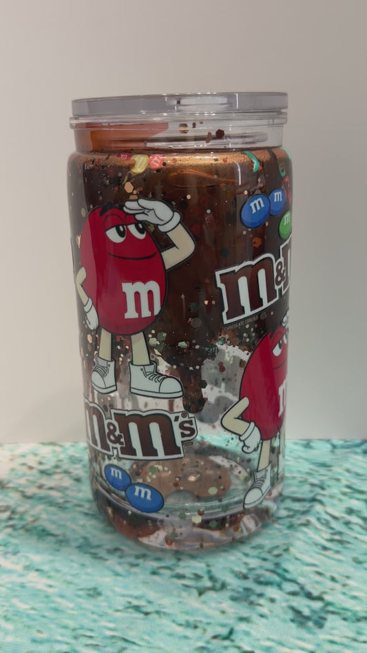 M & M lava snow globe cup