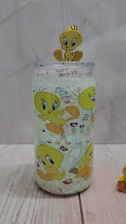 Sweet Little Tweety 16oz Glitter Cup 💛