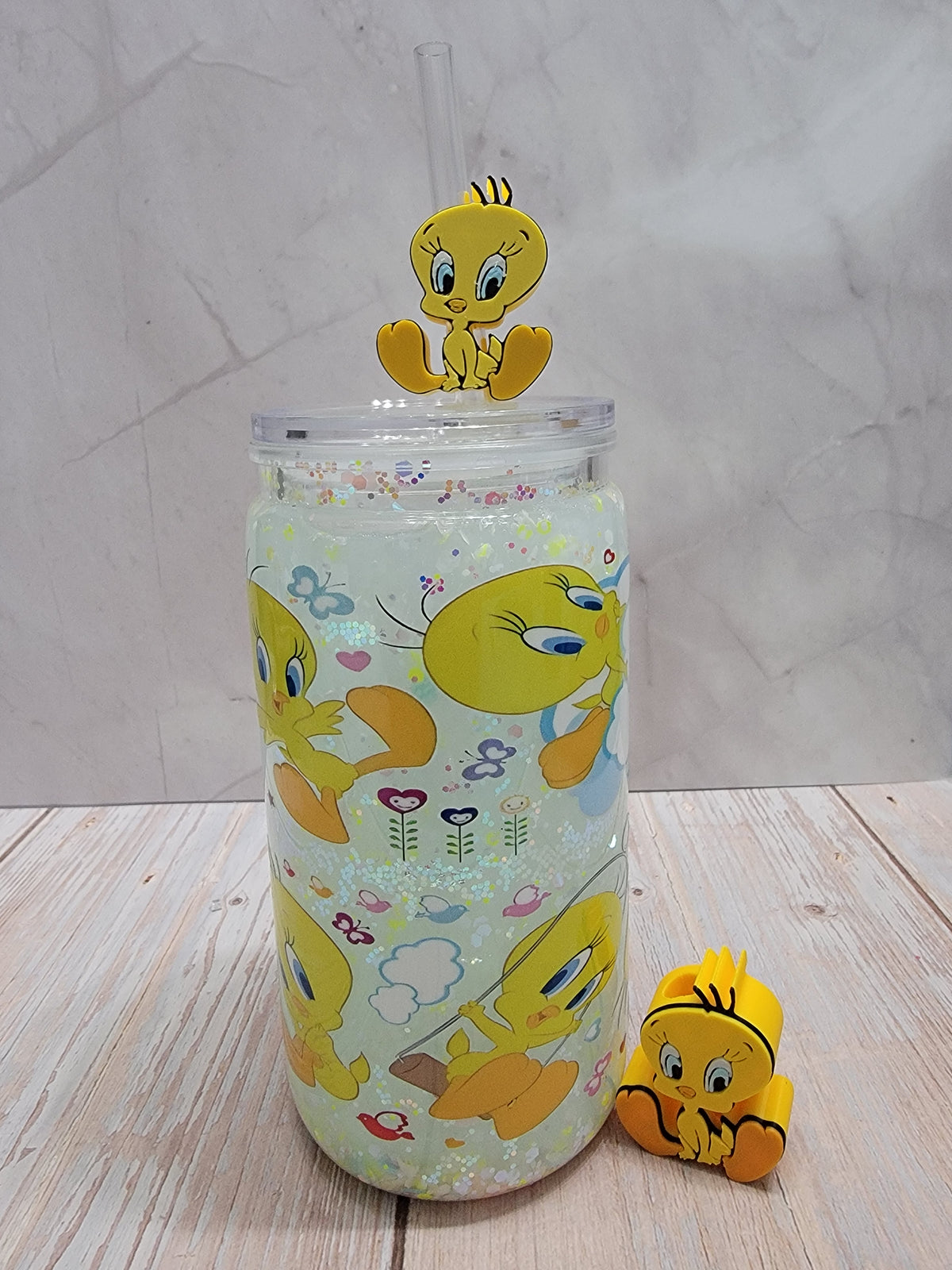 Sweet Little Tweety 16oz Glitter Cup 💛