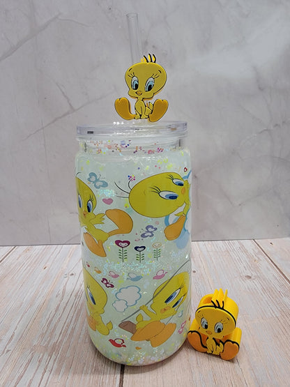 Sweet Little Tweety 16oz Glitter Cup 💛