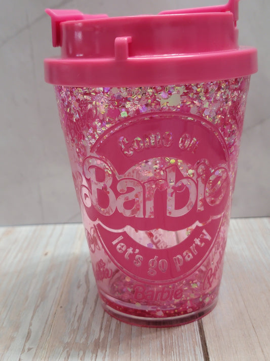 Barbie Pink Sparkle Kids’ Snowglobe Cup – 12 oz 🎀