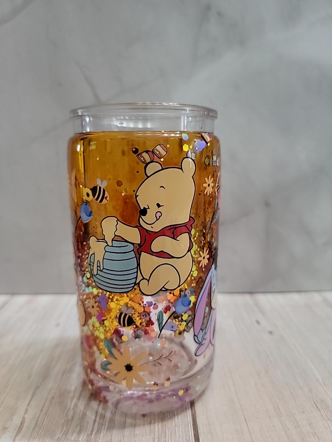 Sweet as Honey Bear 16 oz Glitter Snowglobe Cup